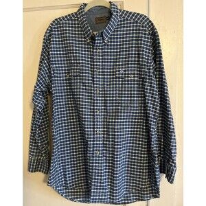 Roper Blue Plaid Men’s Western Cowboy Shirt XXL Button Down Pockets Logo Cotton